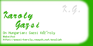 karoly gazsi business card